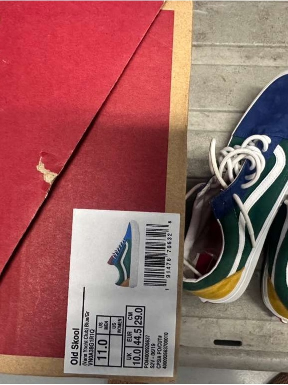 Vans Old Skool Low-Top Sneakers in Blue, Green & Yellow